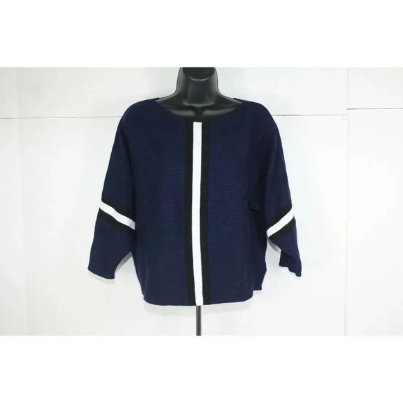 Women's "Say What?" Blue, Black and White Sweater in Sz Large - Picture 1 of 5